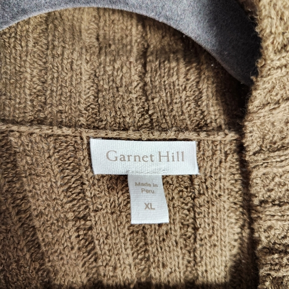 Garnet Hill Womens XL 100% Organic Cotton Pocket Open Front Cardigan Sweater - Picture 3 of 7